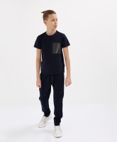 Футболка синяя с коротким рукавом Gulliver, школьная форма для мальчиков  фото, kupilegko.ru